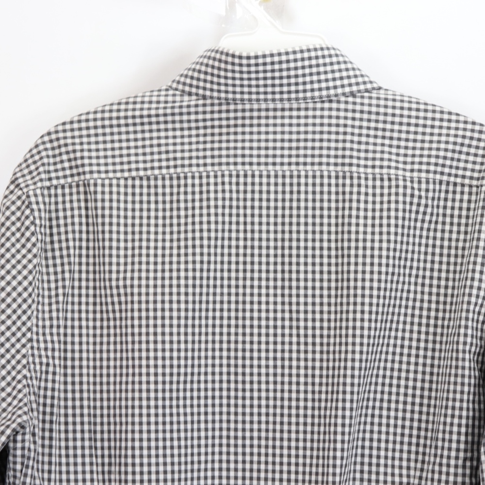 Express Mens Medium Fitted Button Front Shirt Gray - image 5